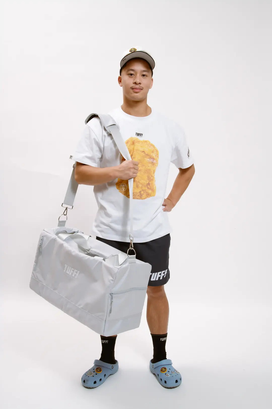 TUFF! TRAVEL DUFFLE BAG GREY WHITE