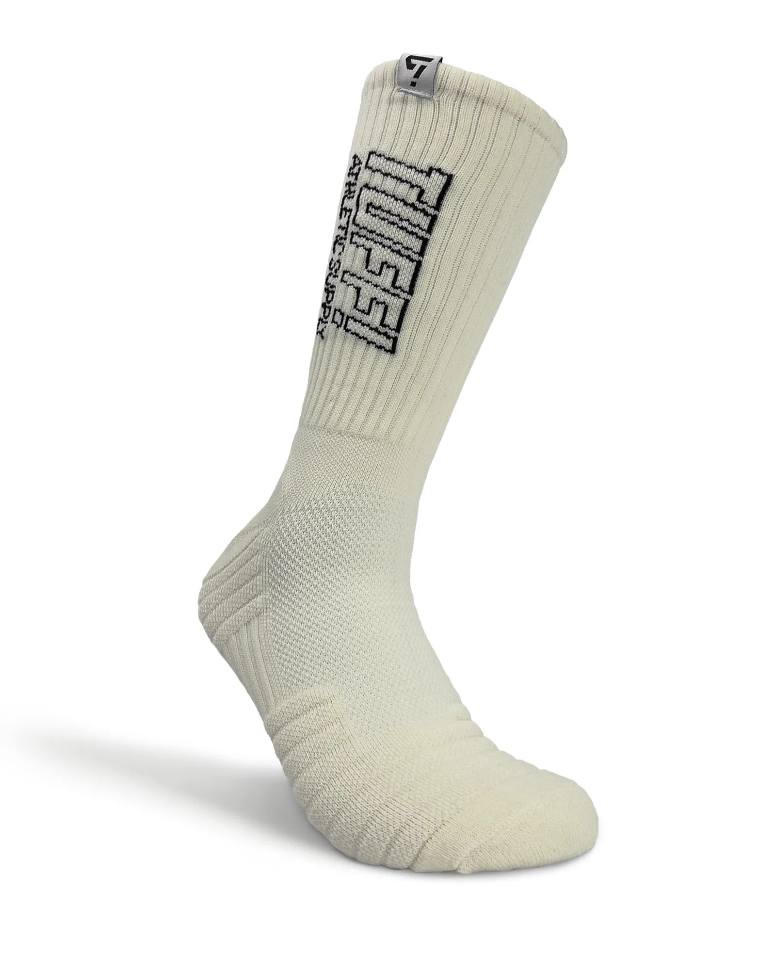 TUFF OFF WHITE QUARTER BASKETBALL SOCKS