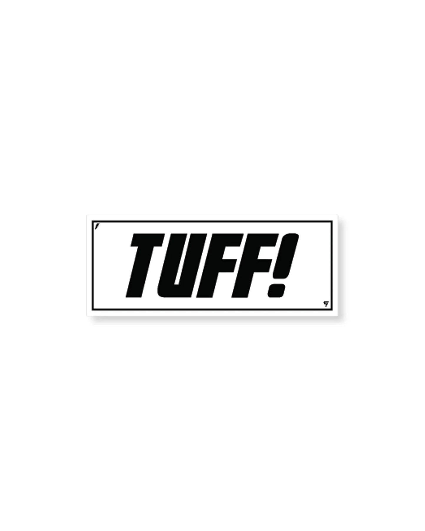 TUFF! BOX LOGO VINYL STICKER WHITE