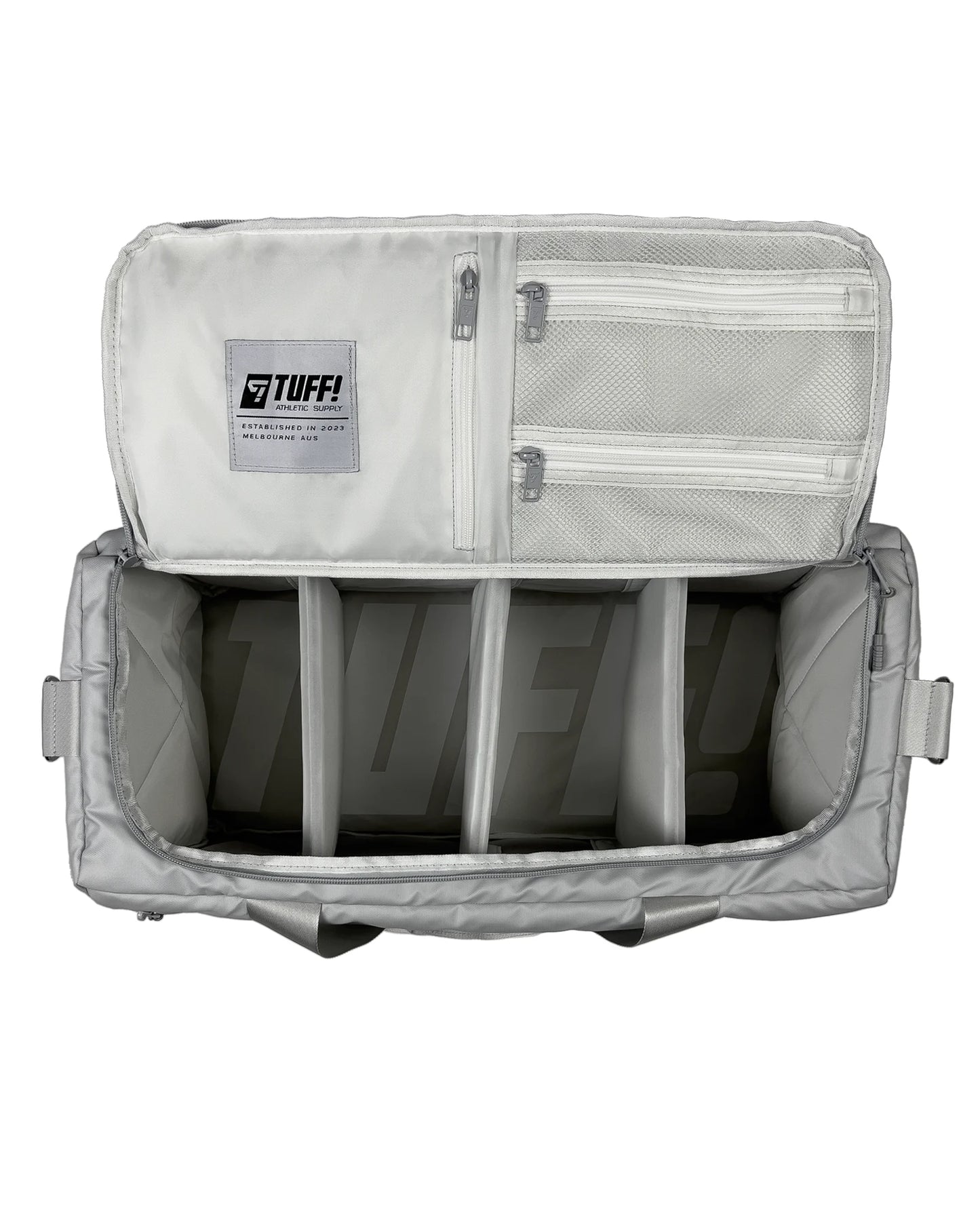 TUFF! TRAVEL DUFFLE BAG GREY WHITE